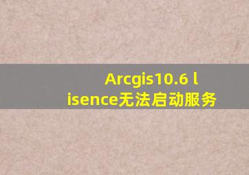 Arcgis10.6 lisence无法启动服务